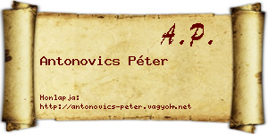 Antonovics Péter névjegykártya