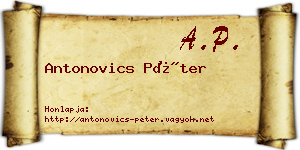 Antonovics Péter névjegykártya